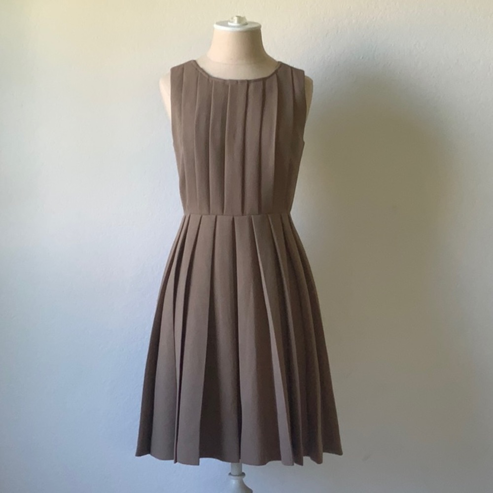 J. Crew wool blend lined pleated dress